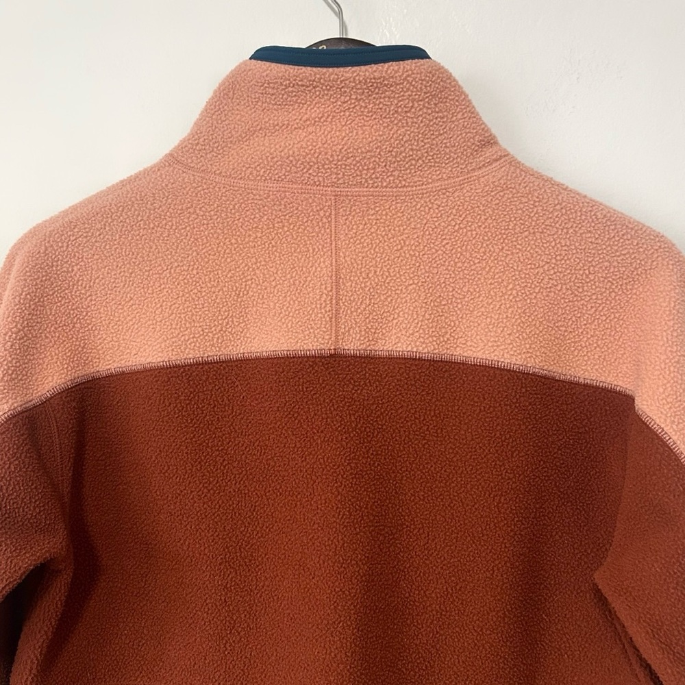 cotopaxi Rust Brown and Blush Pink Fleece Pullover with Teal Pocket - Picture 7 of 8